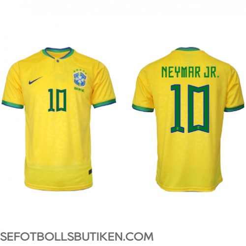 Brasilien Neymar Jr #10 Replika Hemma matchkläder VM 2022 Korta ärmar